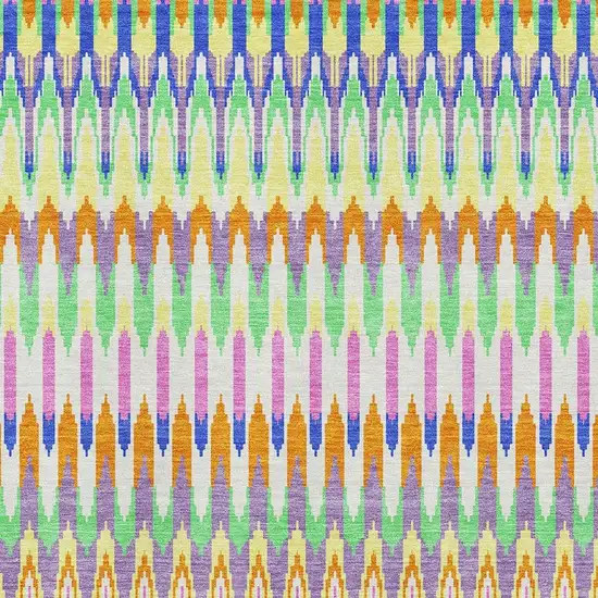 White Green And Purple Southwestern Washable Area Rug With UV Protection Photo 4