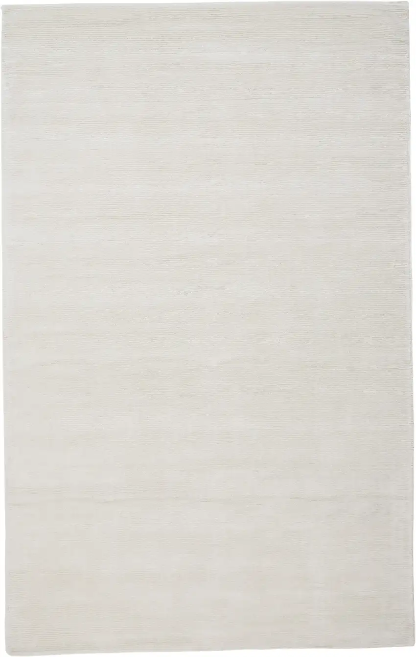 White Hand Woven Distressed Area Rug Photo 1