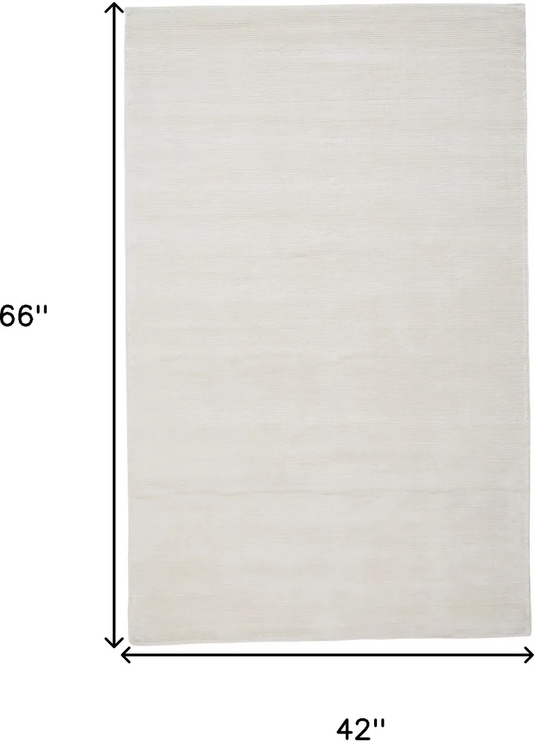 White Hand Woven Distressed Area Rug Photo 5