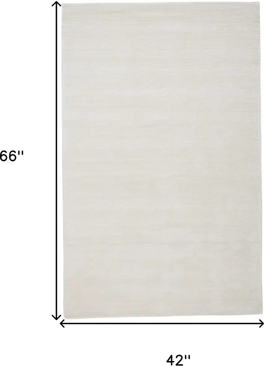 White Hand Woven Distressed Area Rug Photo 6