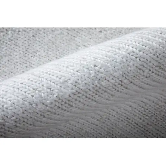 White Handmade Indoor Outdoor Area Rug Photo 6