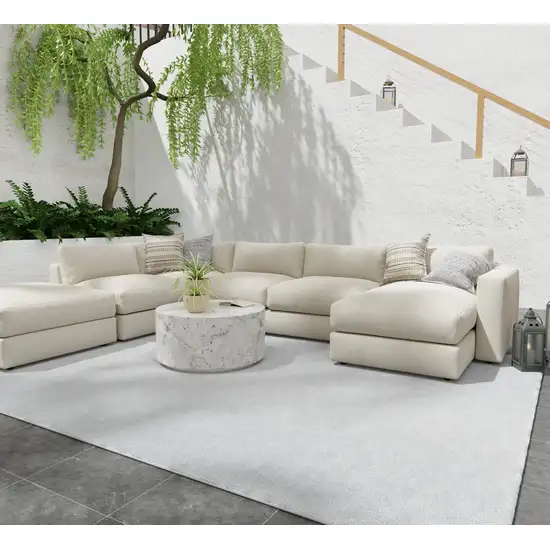 White Handmade Indoor Outdoor Area Rug Photo 4