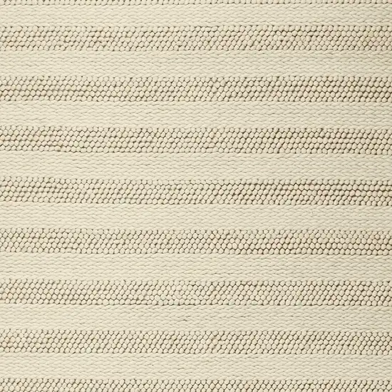 White Ivory Hand Woven Knobby Cornish Stripe Indoor Area Rug Photo 5