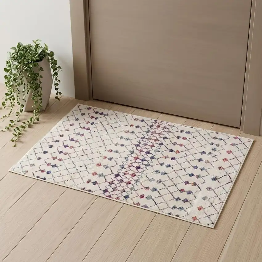 Blue and Ivory Ikat Area Rug Photo 1
