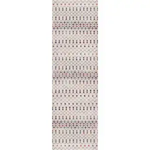 Photo of White Modern Geometric Grid Area Rug
