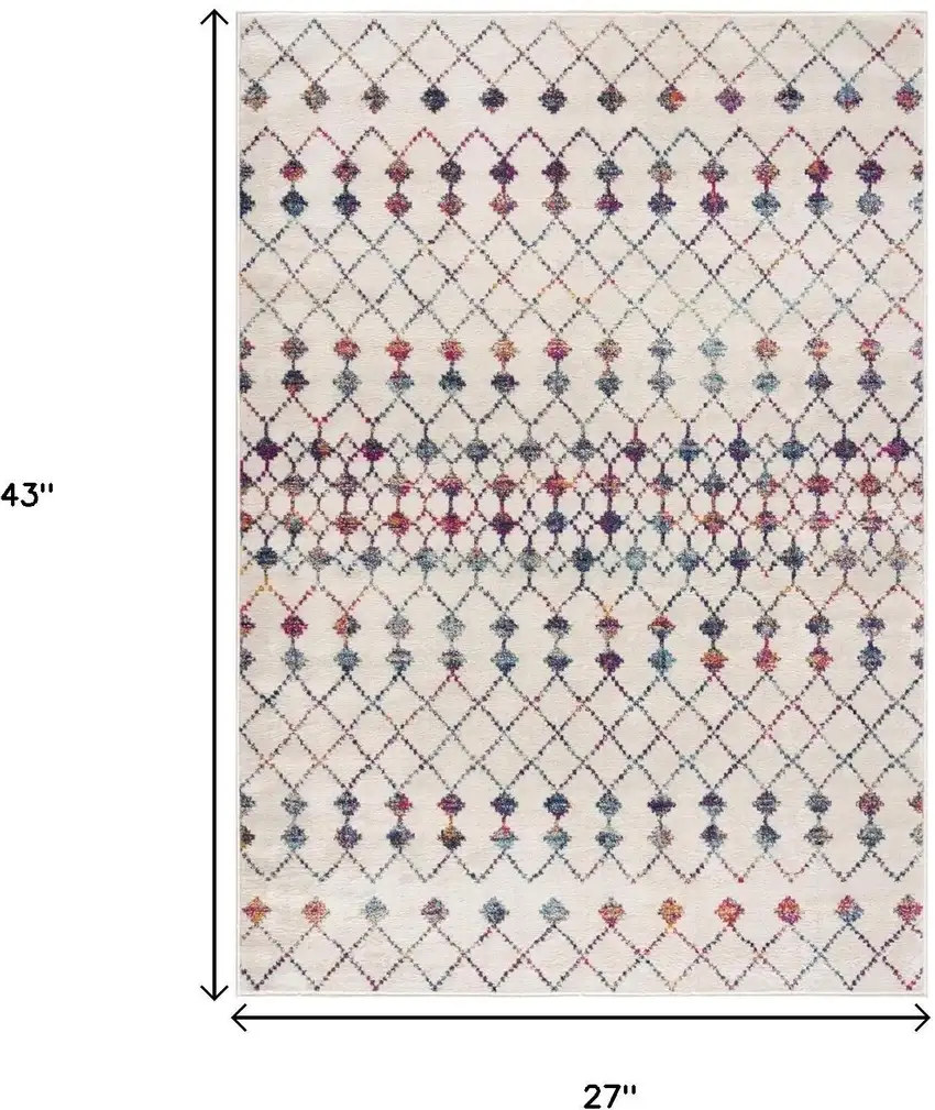 Cream Ikat Area Rug Photo 3