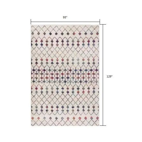 White Modern Geometric Grid Area Rug Photo 6