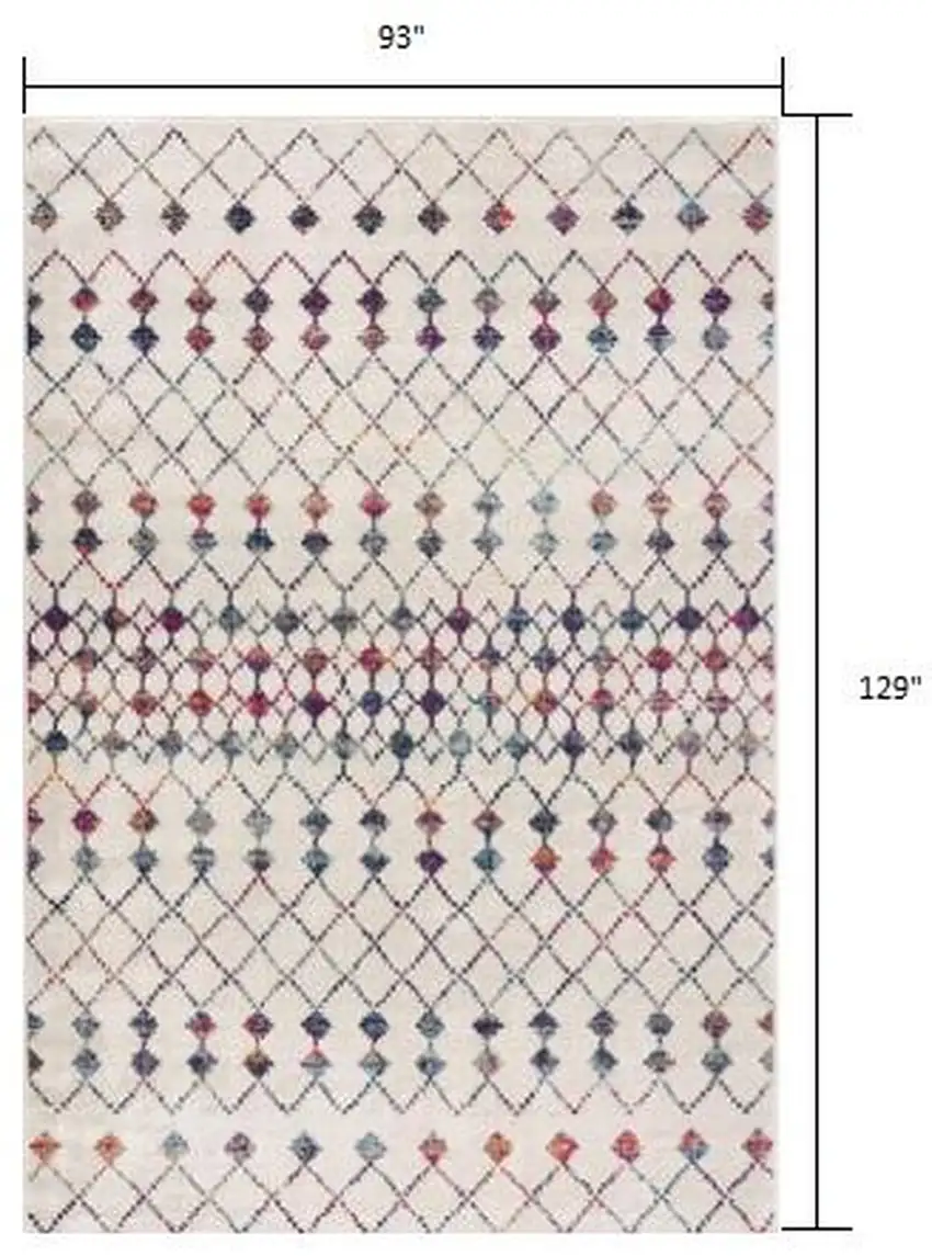 White Modern Geometric Grid Area Rug Photo 6