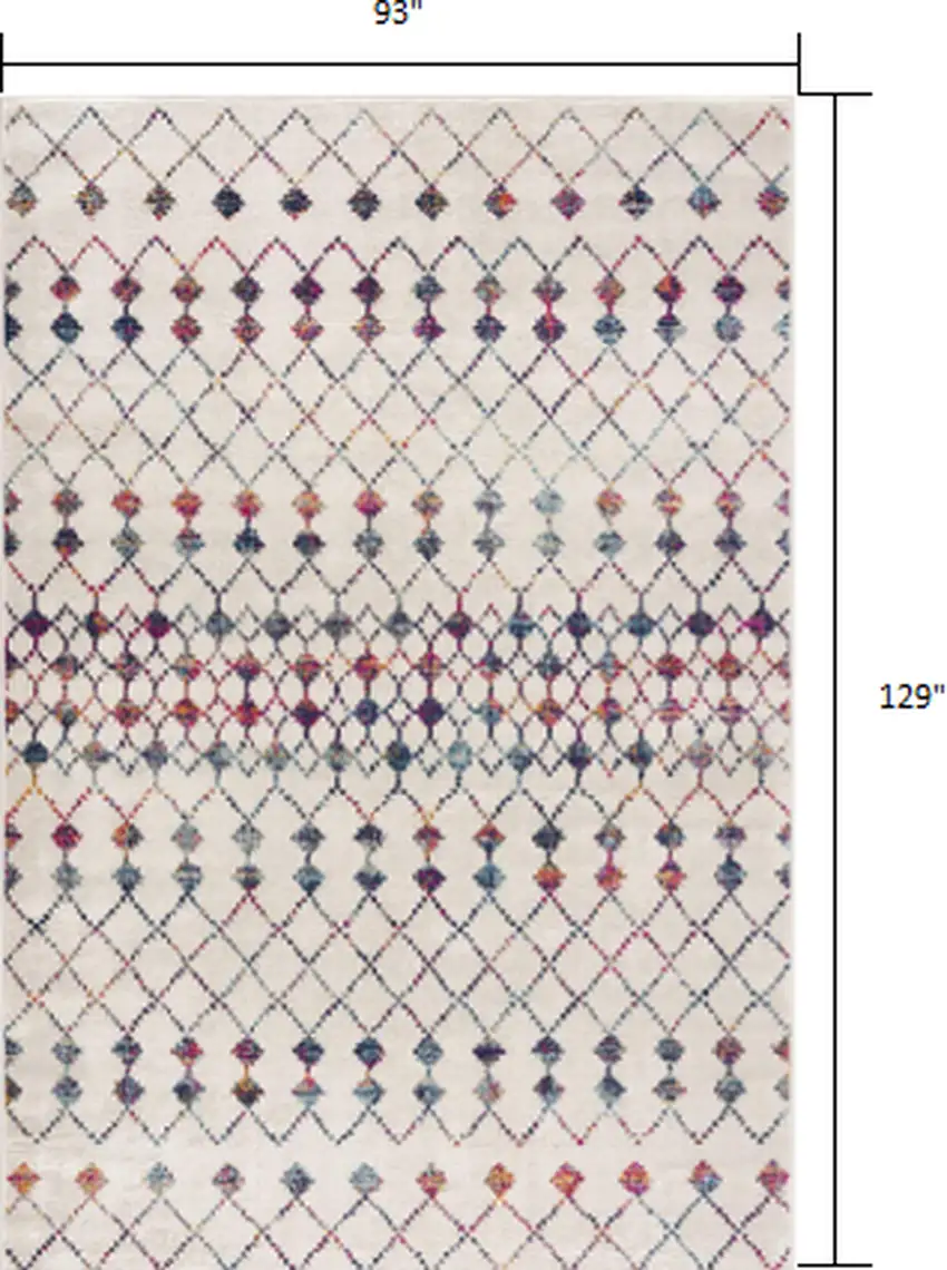 White Modern Geometric Grid Area Rug Photo 1