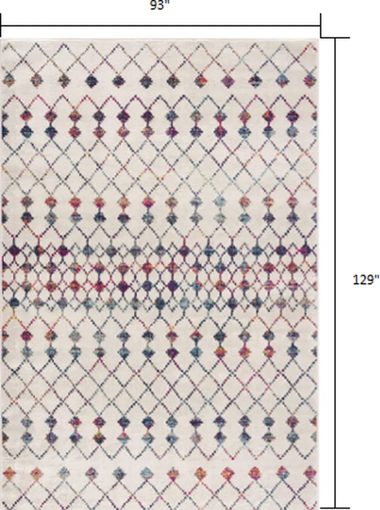 White Modern Geometric Grid Area Rug Photo 1