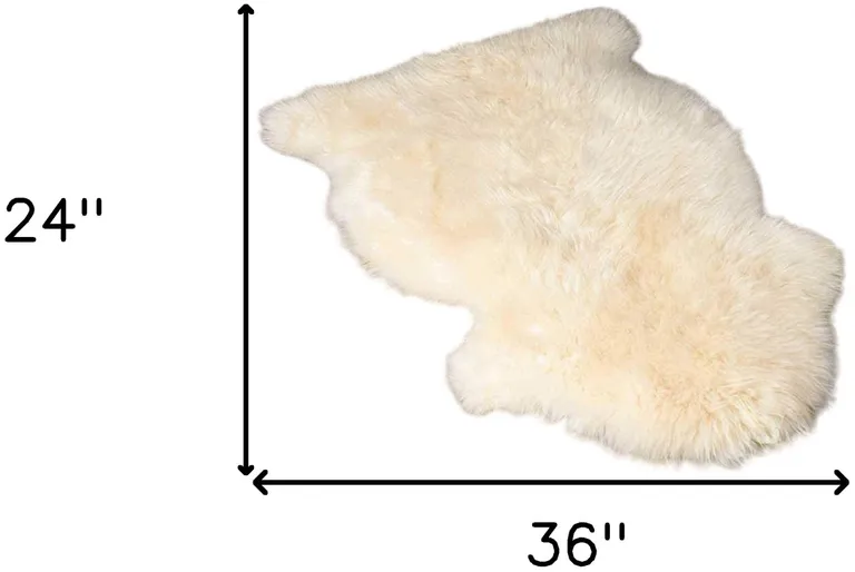 White  Natural Sheepskin Fur Area Rug Photo 3