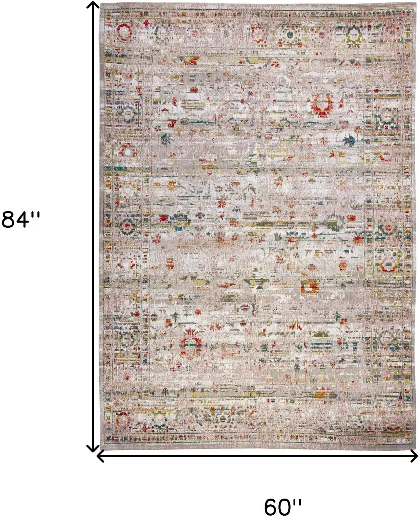 White Oriental Non Skid Area Rug Photo 3