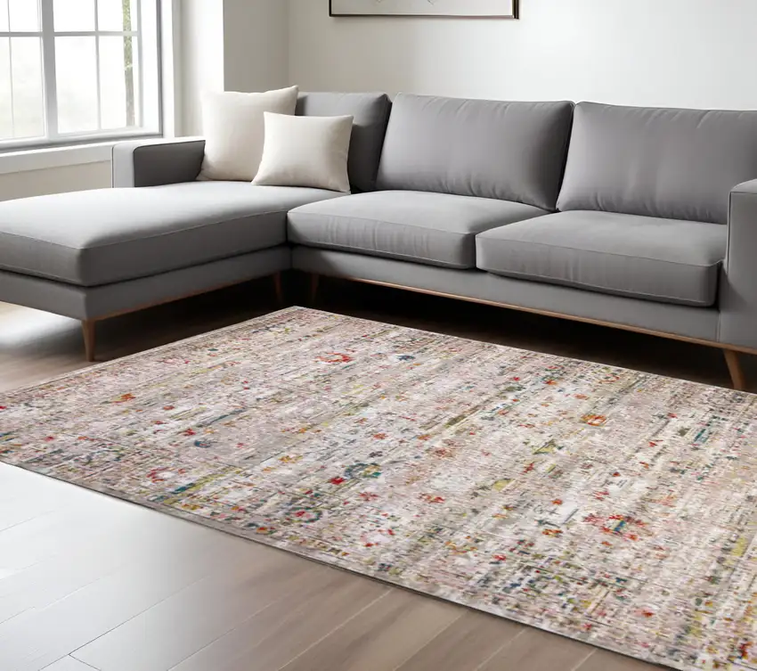 White Oriental Non Skid Area Rug Photo 1