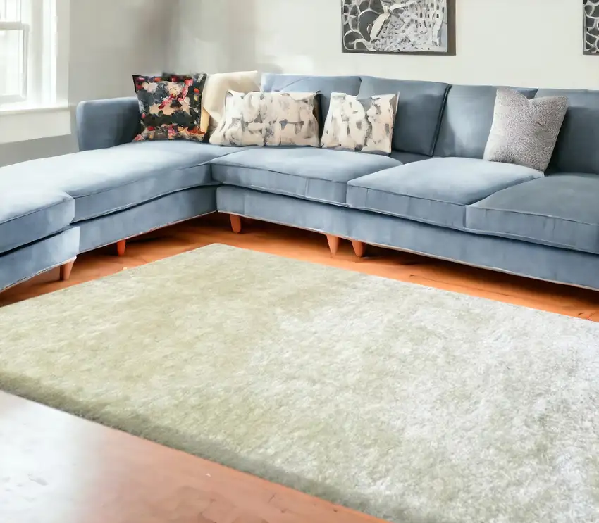 White Shag Hand Tufted Area Rug Photo 2