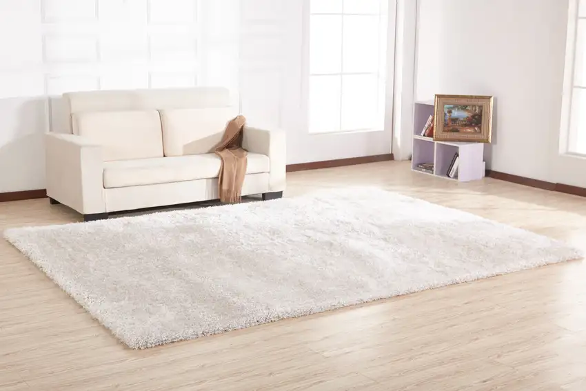 White Shag Hand Tufted Area Rug Photo 7