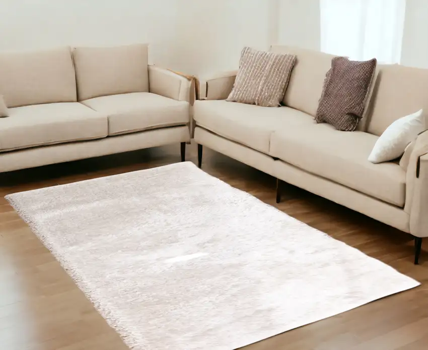 White Shag Hand Tufted Area Rug Photo 1