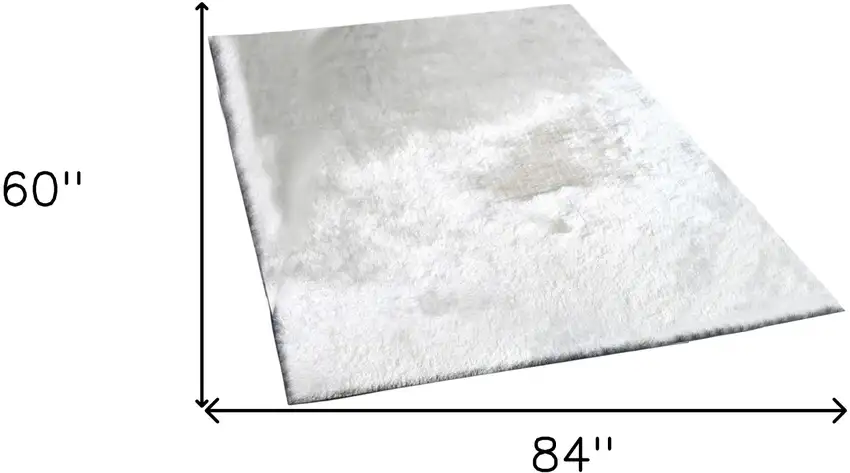 White Shag Hand Tufted Area Rug Photo 3