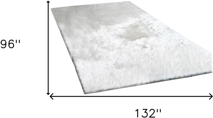 White Shag Hand Tufted Area Rug Photo 3