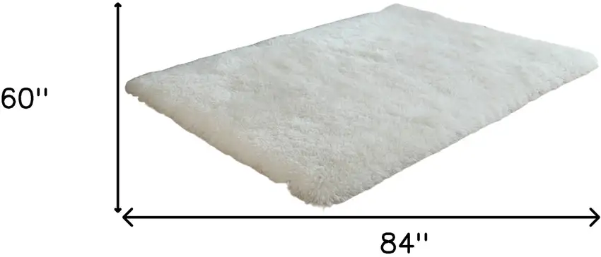 White Shag Hand Tufted Area Rug Photo 3