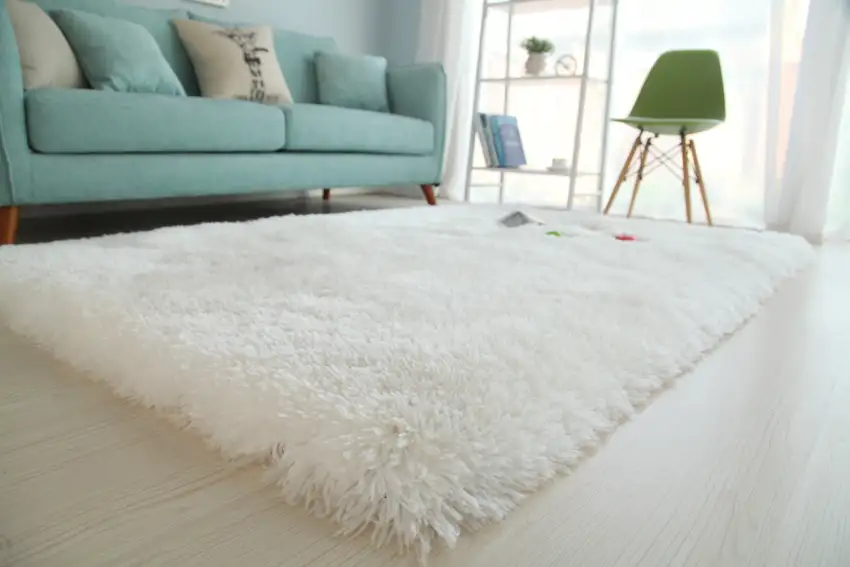 White Shag Hand Tufted Area Rug Photo 6