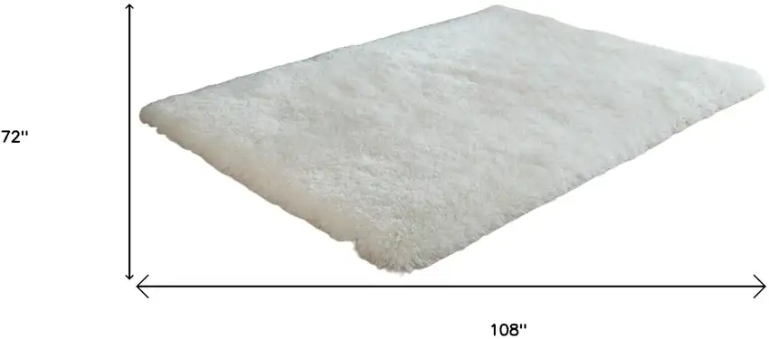 White Shag Hand Tufted Area Rug Photo 3