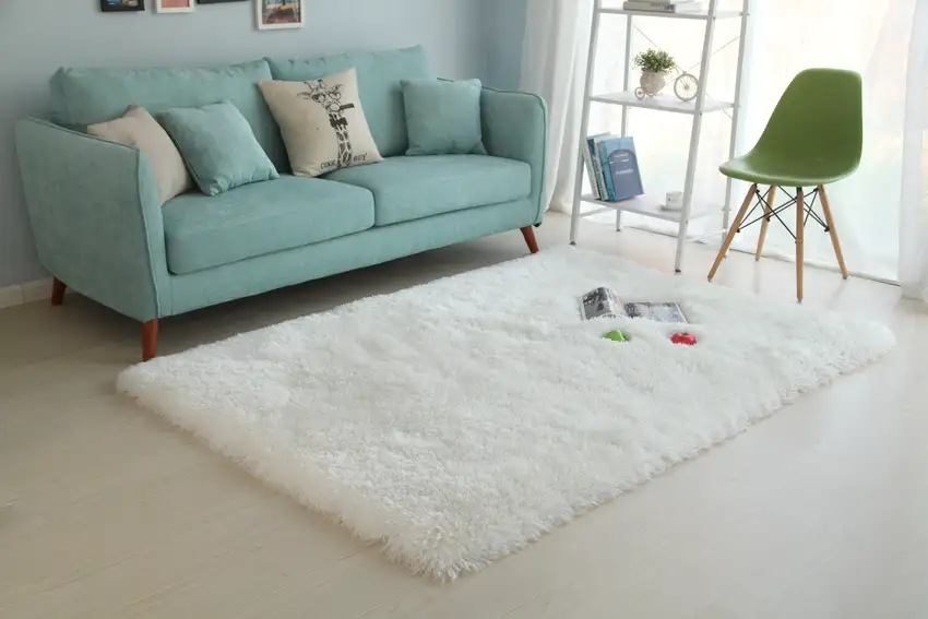 White Shag Hand Tufted Area Rug Photo 6