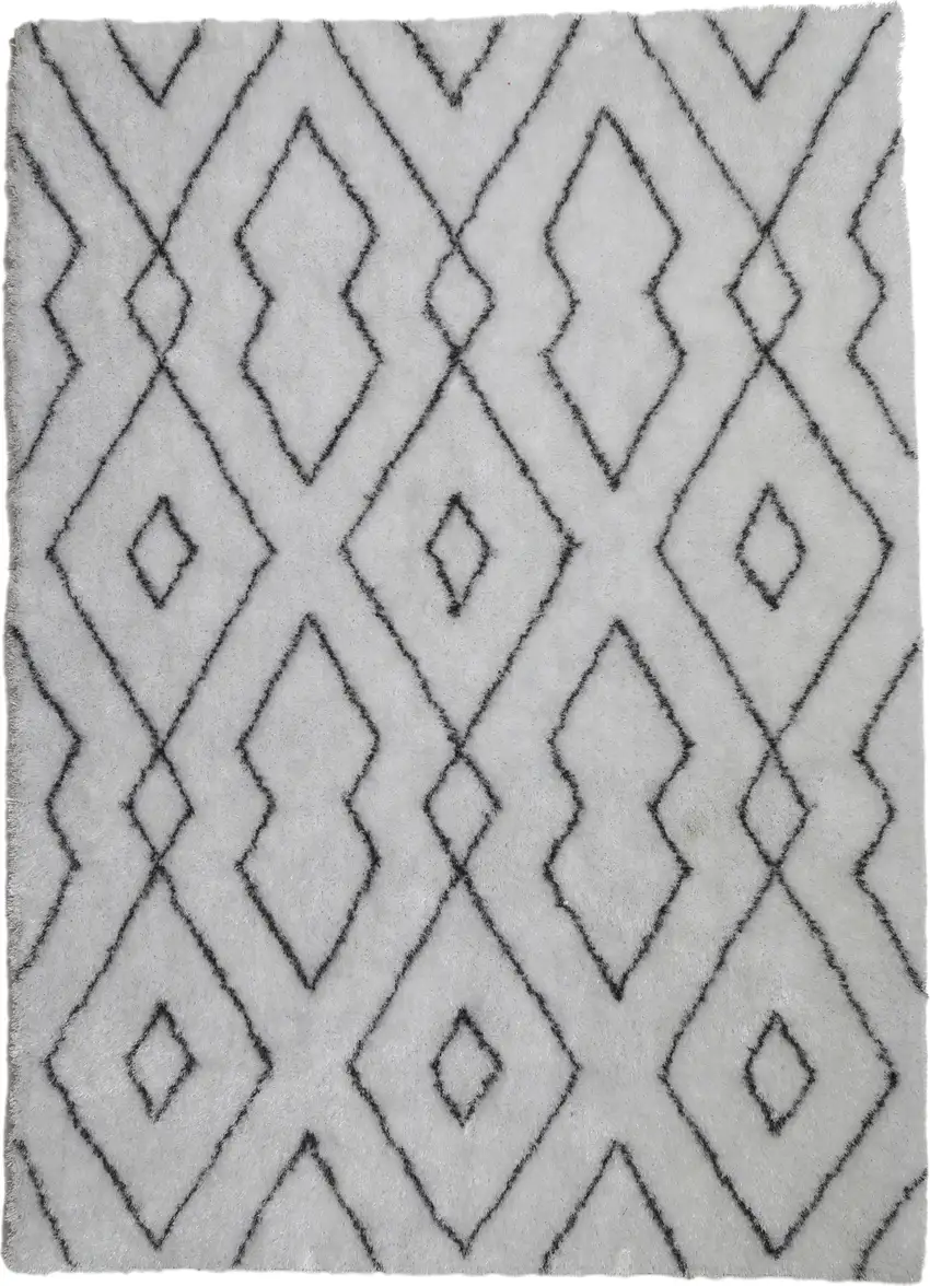 White Shag Hand Tufted Area Rug Photo 1