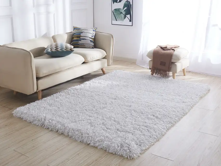 White Shag Hand Tufted Area Rug Photo 5