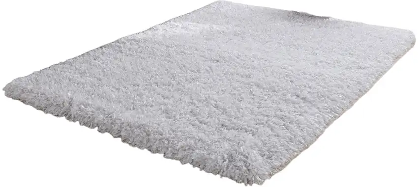 White Shag Hand Tufted Area Rug Photo 3