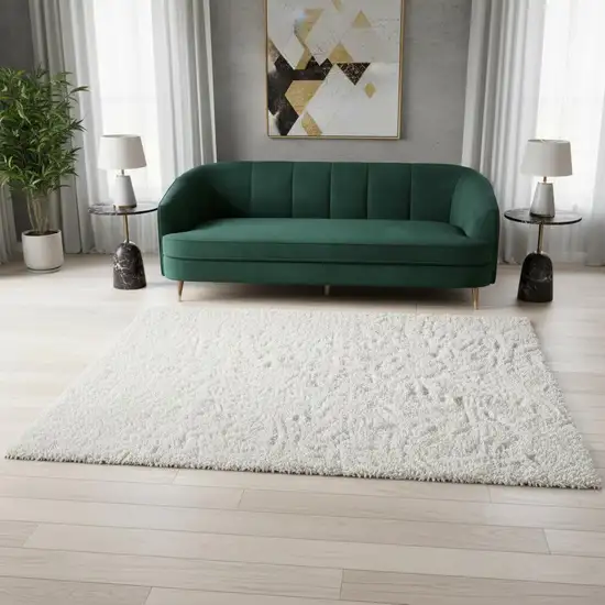 White Shag Hand Tufted Area Rug Photo 1