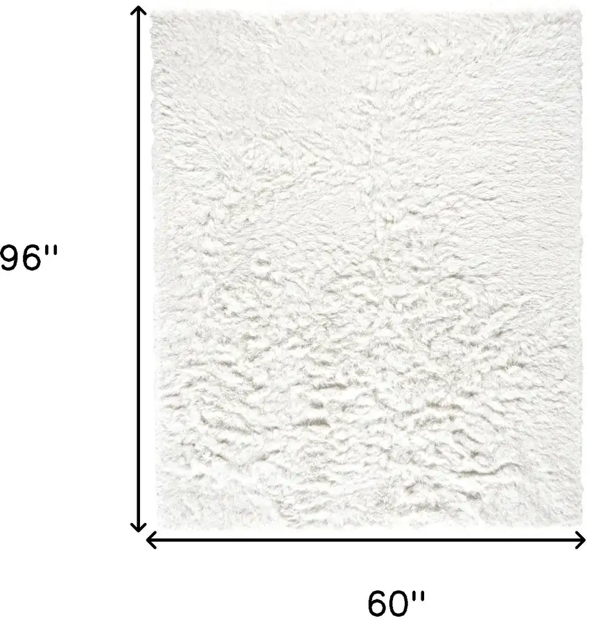 White Shag Hand Tufted Area Rug Photo 6