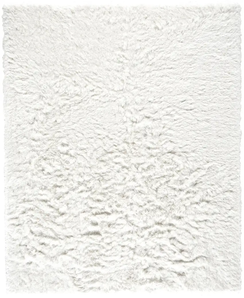 White Shag Hand Tufted Area Rug Photo 1