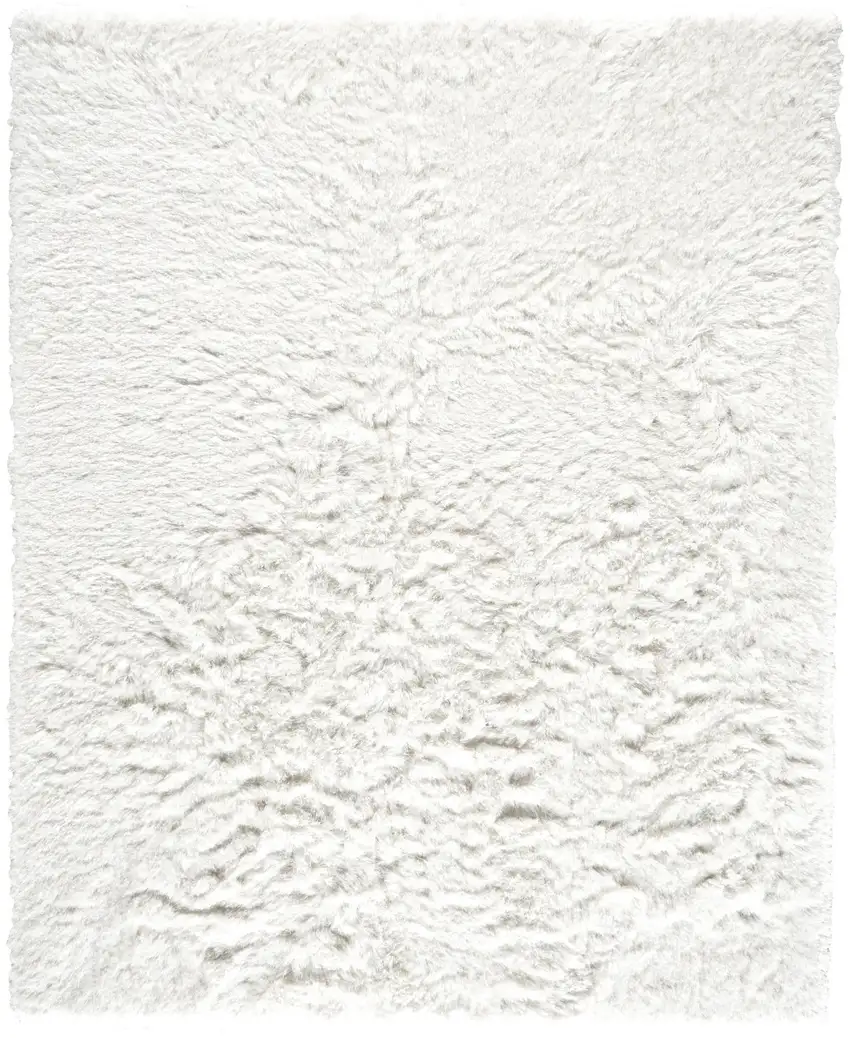 White Shag Hand Tufted Area Rug Photo 4