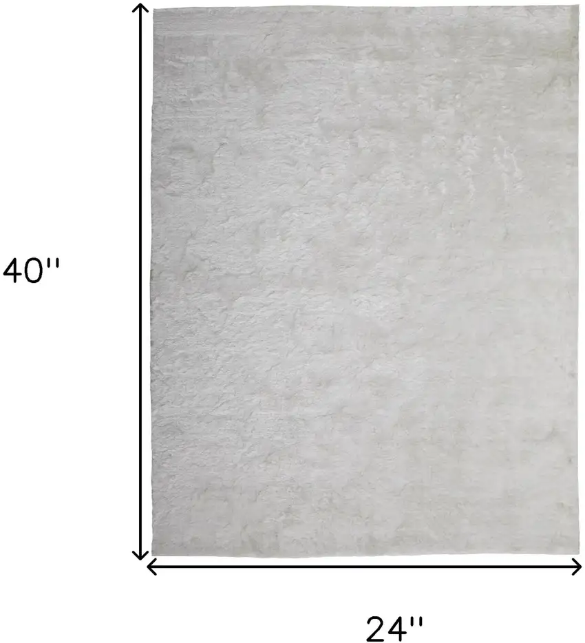 White Shag Tufted Handmade Area Rug Photo 6