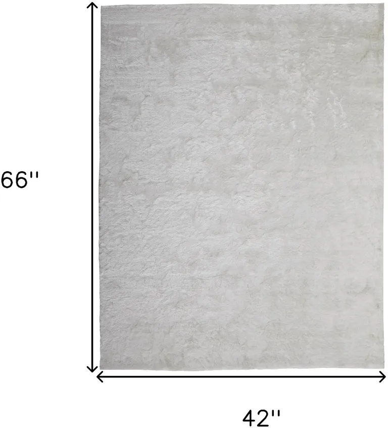 White Shag Tufted Handmade Area Rug Photo 4