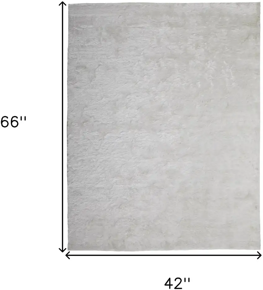 White Shag Tufted Handmade Area Rug Photo 6