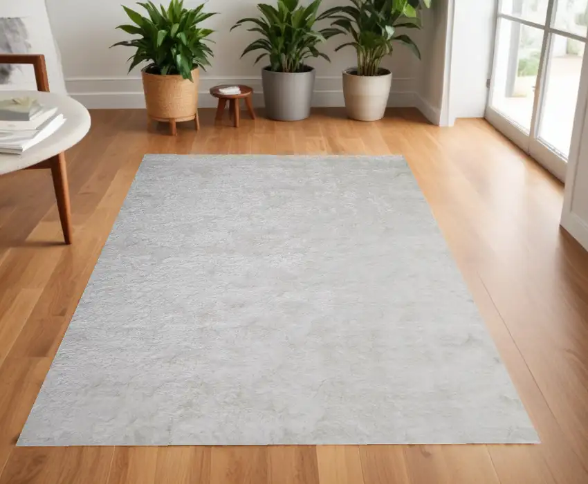 White Shag Tufted Handmade Area Rug Photo 1