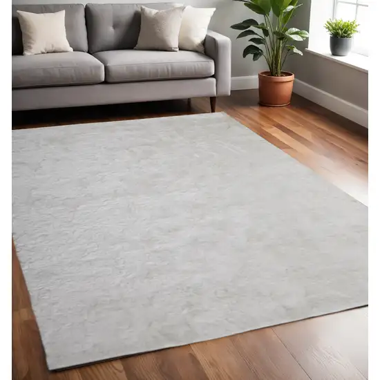 White Shag Tufted Handmade Area Rug Photo 1