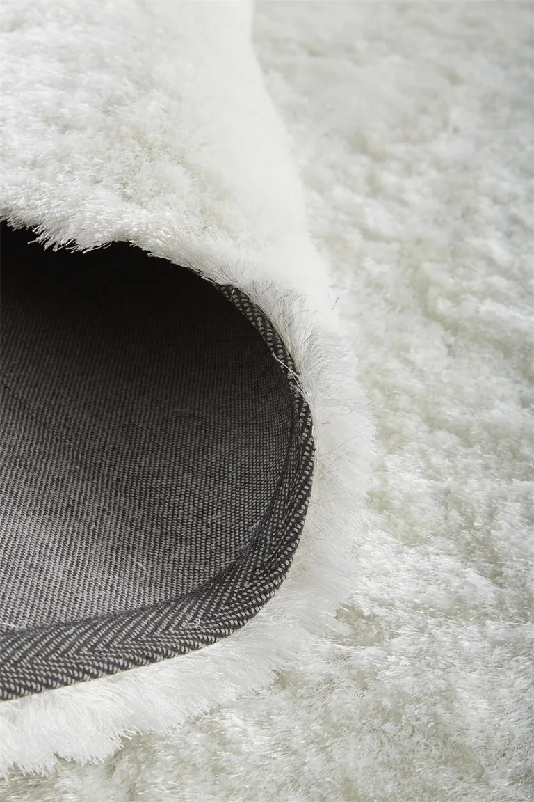 White Shag Tufted Handmade Area Rug Photo 3