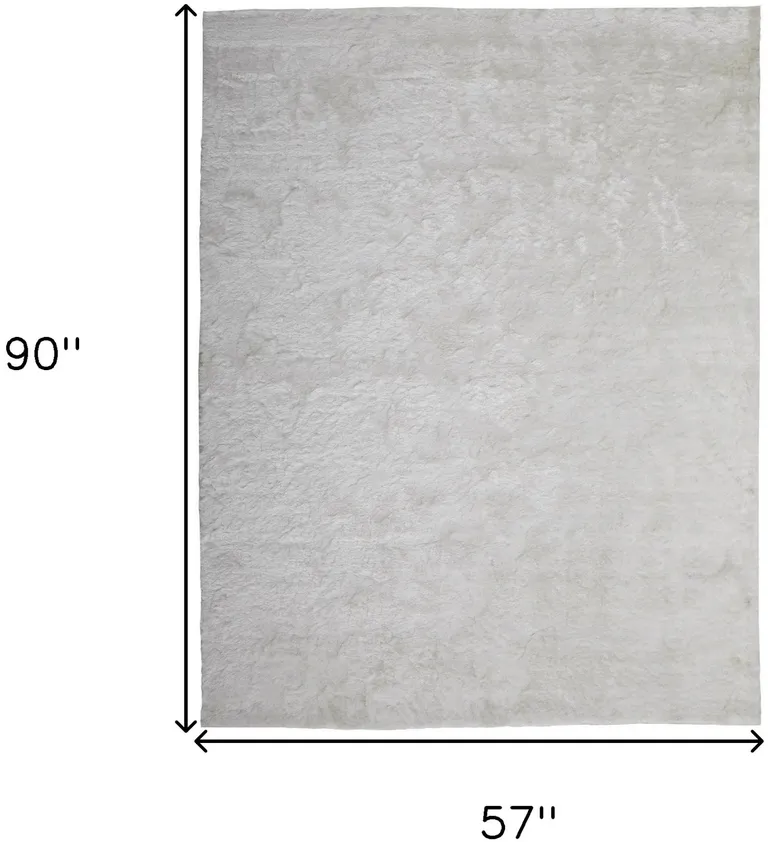 White Shag Tufted Handmade Area Rug Photo 5