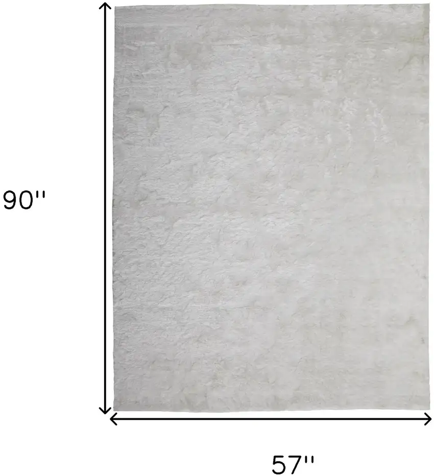 White Shag Tufted Handmade Area Rug Photo 6