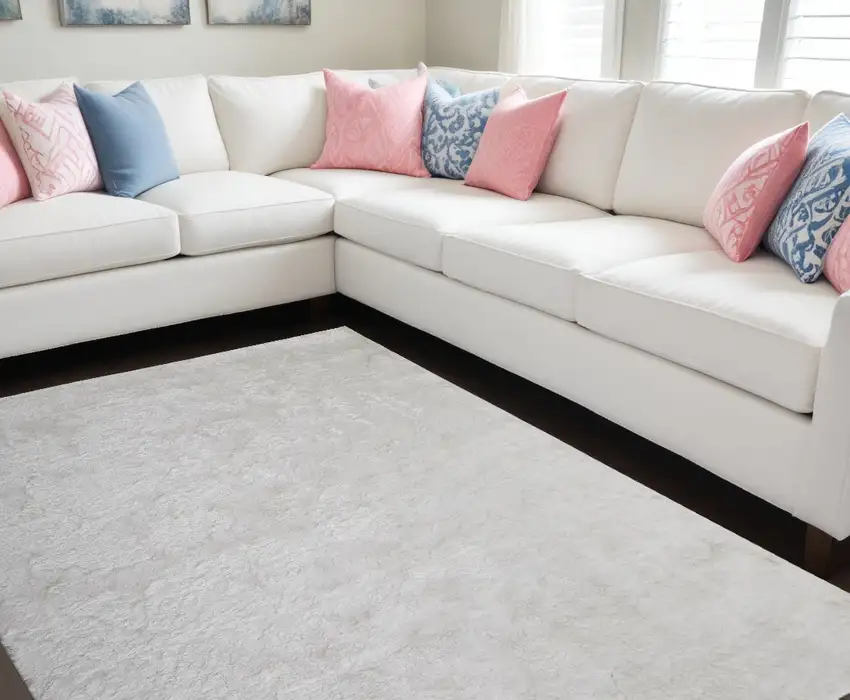 White Shag Tufted Handmade Area Rug Photo 1