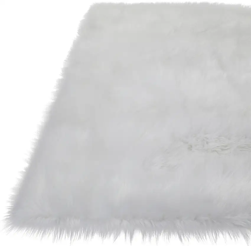 White Sheepskin Washable Area Rug Photo 3