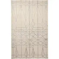 Photo of White Silver And Gray Geometric Stain Resistant Area Rug