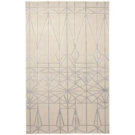 Gray and White Geometric Non Skid Area Rug Photo 2