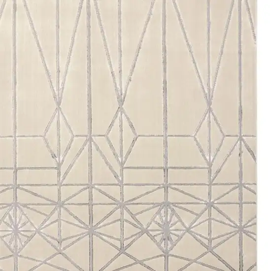 Gray and White Geometric Non Skid Area Rug Photo 7