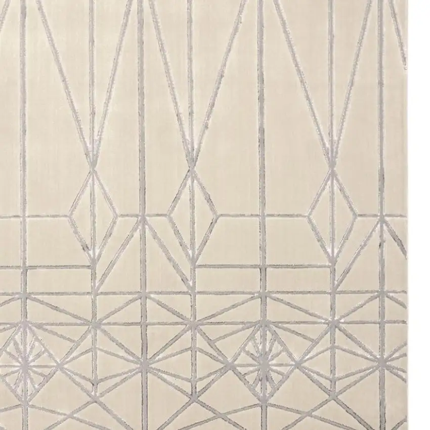 Gray and White Geometric Non Skid Area Rug Photo 7