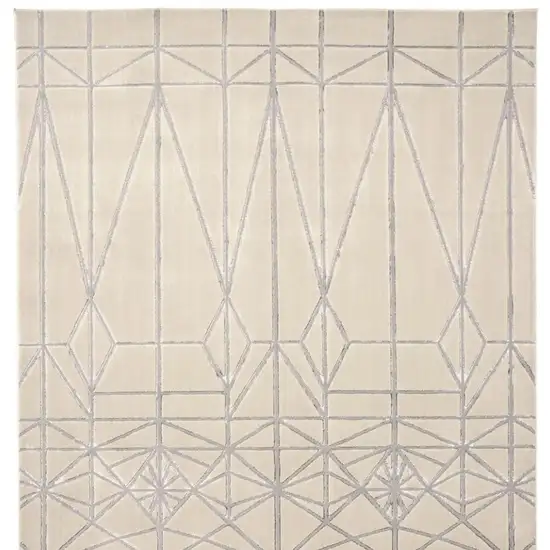 Gray and White Geometric Non Skid Area Rug Photo 8