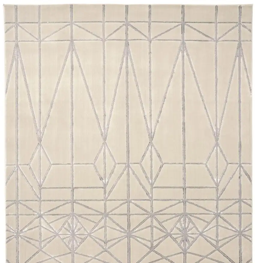 Gray and White Geometric Non Skid Area Rug Photo 8