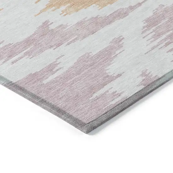 White Sky Blue And Artichoke Green Abstract Washable Indoor Outdoor Area Rug Photo 3